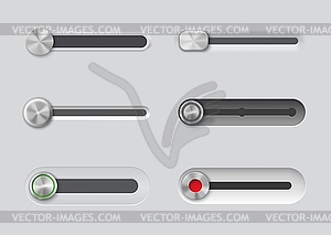UI slider bar buttons, controls, interface toggles - vector EPS clipart