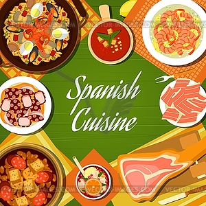 Spanish cuisine restaurant food menu cover - vector clip art