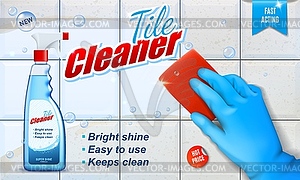 Floor, kitchen and bathroom tile cleaner spray - vector clipart