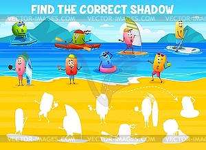 Find correct shadow of vitamin characters - vector clipart