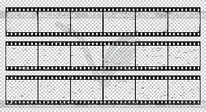 Old grunge long film strips, vintage filmstrips - vector clipart