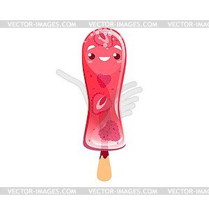 Мультяшный персонаж десерта из мороженого, мороженое - иллюстрация в векторном формате