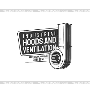 Industrial ventilation icon, kitchen hood exhaust - vector clipart