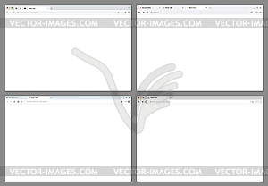 Web browser window interface mockups - vector image