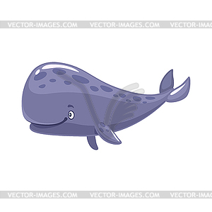 Cartoon cachalot or sperm whale animal character - vector clipart