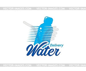 Clear water delivery service blue icon - vector image