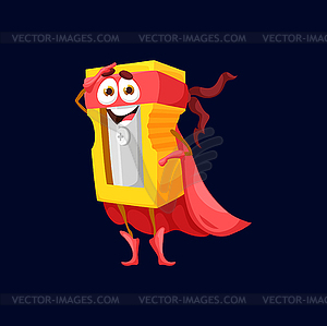 Cartoon school superhero sharpener funny character - vector clip art