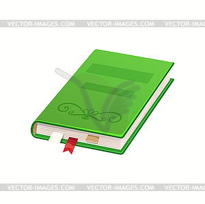 Мультяшная бумажная книга закрытый учебник - иллюстрация в векторном формате