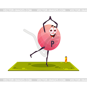 Cartoon vitamin P character, bioflavonoids ball - color vector clipart