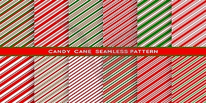 Candy cane wrapping paper seamless pattern - vector image