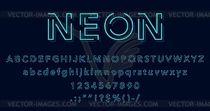 Тонкий неоновый шрифт, светящиеся шрифтовые буквы, вывески - клипарт в формате EPS