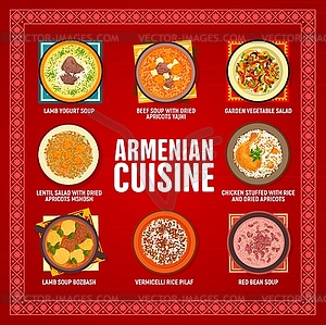 Armenian cuisine restaurant menu template - vector clipart