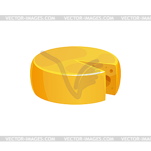 Cartoon round Maasdam cheese wheel - vector clipart