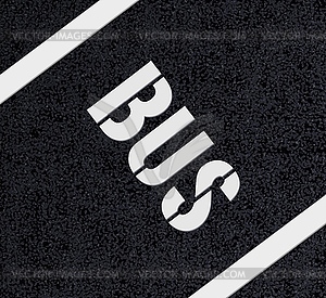 Bus line asphalt road background texture top view - vector image