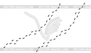 Муравьиная тропа, фон линии марширующих насекомых - векторизованное изображение клипарта