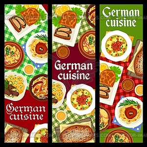 German cuisine restaurant food banners - vector clipart