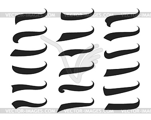 Baseball swoosh and swash tails, border or divider - white & black vector clipart