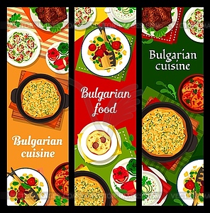 Bulgarian cuisine restaurant food banners - royalty-free vector clipart