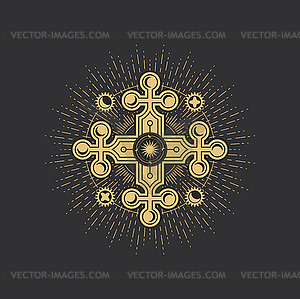 Occult pentagram, esoteric symbol of magic tarot - vector clipart