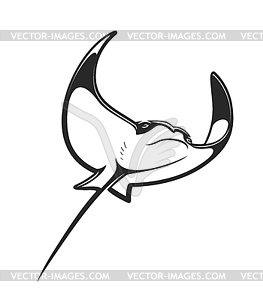 Cownose ray or stingray ocean and sea animal - vector image