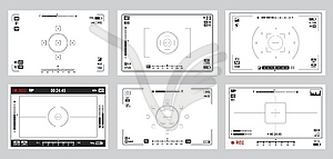 Video and photo camera display viewfinder frame - vector clip art