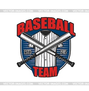 Baseball sport team icon, softball team club badge - vector clipart / vector image