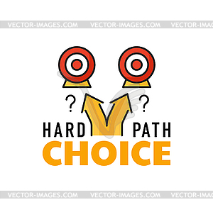 Business strategy, solution choice outline icon - vector clipart