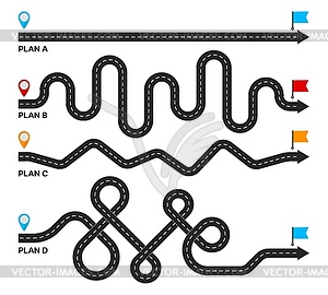 Plan B, destination point, expectations concept - vector clip art