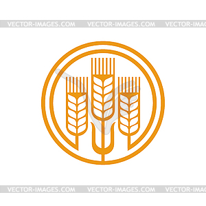 Cereal wheat and spike icon, agriculture emblem - vector clip art