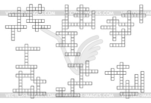 Crossword game grid, vocabulary text puzzle - vector image