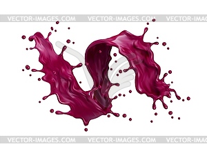 Blueberry or blackberry juice and yogurt swirl - vector clip art