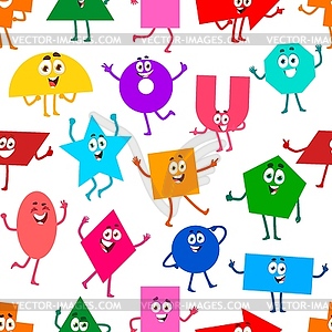 Math shape characters seamless pattern - vector image