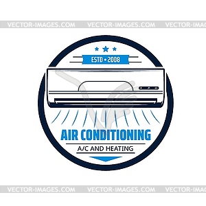 Air conditioner installation, repair service icon - vector image