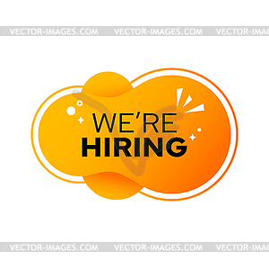 We are hiring, staff recruit and job offer icon - vector image