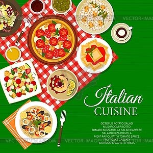 Шаблон страницы меню ресторана итальянской кухни - клипарт в векторе