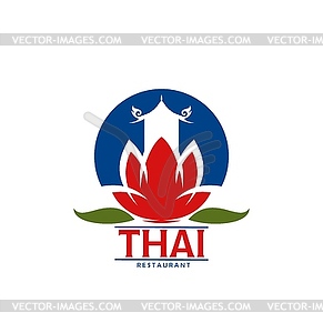 Thai cuisine restaurant icon or symbol - vector clipart