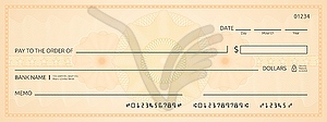 Blank bank check, checkbook cheque template - vector clip art