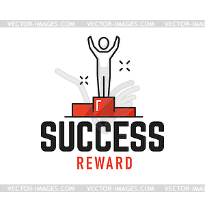 Business success, leadership and win outline icon - vector clipart / vector image
