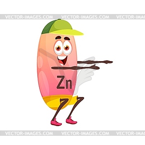 Cartoon zinc character doing squats - vector clip art