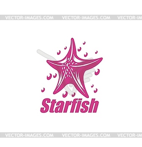 Star fish icon, starfish sea animal graphic symbol - vector clipart