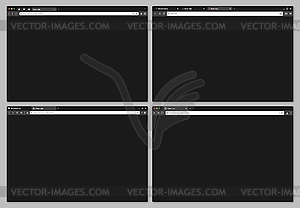 Web browser window mockup, internet page interface - vector clip art