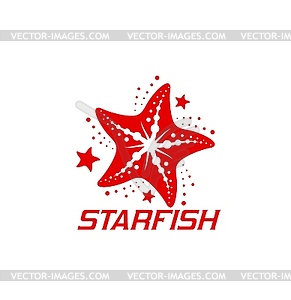 Starfish icon, sea star fish for corporate brand - vector clipart