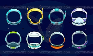 Kids space astronaut space helmets, photo booth - vector EPS clipart
