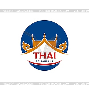 Thai cuisine icon for restaurant or Asian food bar - vector image