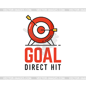 Business goal, marketing target outline icon - vector image