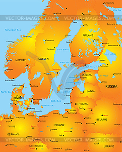 Baltic region countries - vector clipart