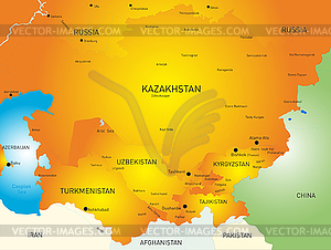 Central Asia - vector image