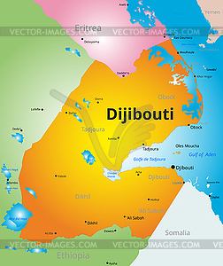 Color map of Djibouti - vector clipart