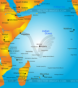 Map of east Africa region - vector image