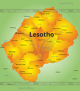 Color map of Lesotho country - vector clipart